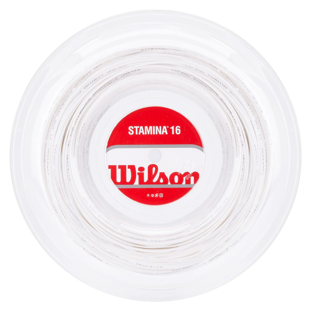 Cuerda de Tenis Wilson Stamina 16L 1.32 mm Blanca - Rollo de 200 Metros